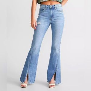 Hidden denim “Happi” split flare jeans